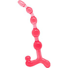 Bailé bendy twist rote analbälle rosa transparente silikon analplug mit abgerundeten kugeln und y-förmiger basis