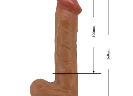 Tanfarbener realistischer silikon dildo mit detaillierter textur und rundem basis 26 cm von BAILE Bergrisi Fleisch