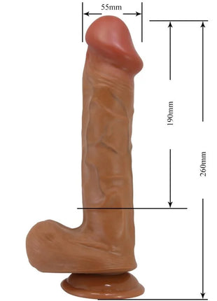 Tanfarbener realistischer silikon dildo mit detaillierter textur und rundem basis 26 cm von BAILE Bergrisi Fleisch