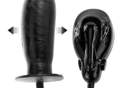 Schwarzer glänzender silikon vibrator plug mit abgerundetem kopf und strukturierter oberfläche von baile bigger joy