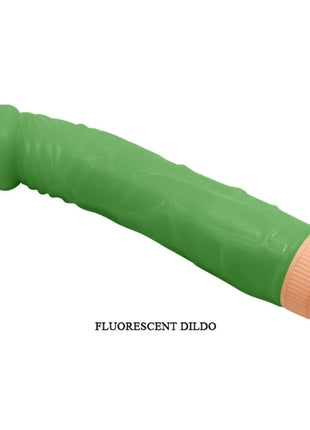Baile bill realistischer vibrator 22,5 cm grün mit grüner leuchtfunktion und pfirsichfarbenem kappe
