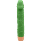 Grüner silikon realistischer vibrator 22,5 cm mit strukturierter oberfläche und pfirsichfarbenem sockel von baile