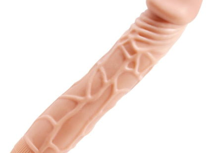 Peachfarbener baile bob realistischer silikonvibrator 22,5 cm mit strukturierten netzartigen rillen und geripptem griff