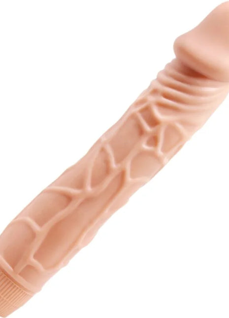 Peachfarbener baile bob realistischer silikonvibrator 22,5 cm mit strukturierten netzartigen rillen und geripptem griff
