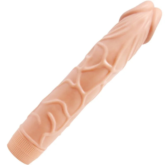 Peachfarbener silikon dildo mit strukturierten rillen und geripptem boden baile bob realistischer vibrator 22,5 cm hautfarbe