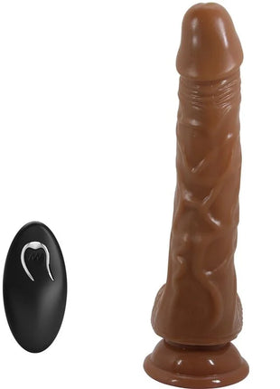 Brauner silikon vibrator baile bodach mit strukturierter oberfläche und passender schwarzer fernbedienung
