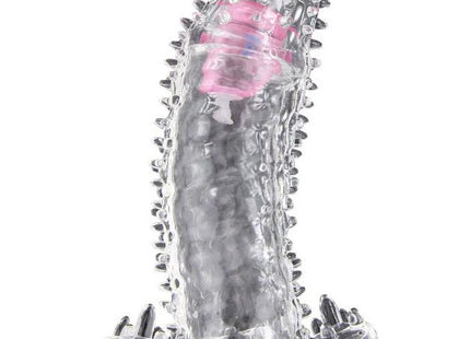 Klare plastiksilikon dildo mit schwarzen spikes und pinkem inneren bauteil baile brave ii man sensorverlängerung