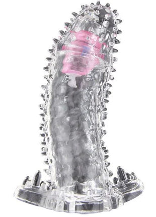 Klare plastiksilikon dildo mit schwarzen spikes und pinkem inneren bauteil baile brave ii man sensorverlängerung
