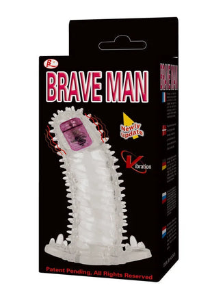 Brave man sensorverlängerung silikonvibrator in transparent mit lila rechteckigem bedienfeld