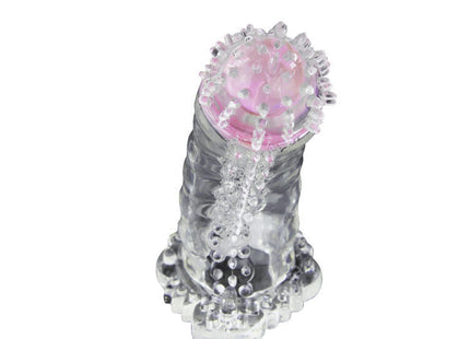 Baile brave ii man sensorenverlangerung transparentes silikonspielzeug mit rosa texturiertem kugelkopf und klaren perlen details
