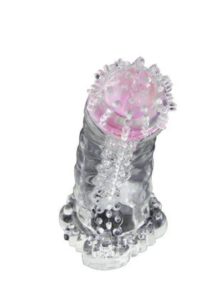Baile brave ii man sensorenverlangerung transparentes silikonspielzeug mit rosa texturiertem kugelkopf und klaren perlen details