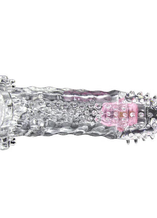 Baile brave ii man sensorenverlängerung klar transparenter silikon vibrator mit pinken inneren komponenten und strukturierter oberfläche