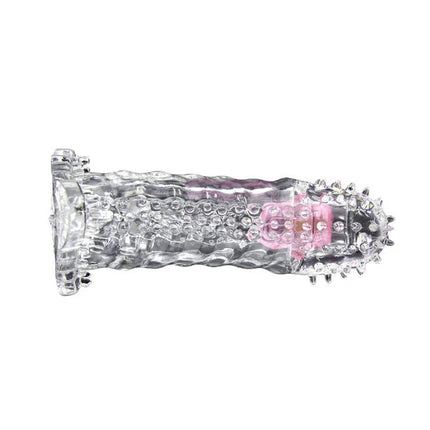 Baile brave ii man sensorenverlängerung klar transparenter silikon vibrator mit pinken inneren komponenten und strukturierter oberfläche