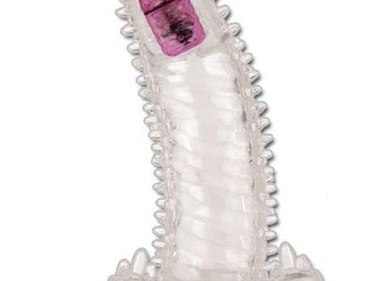 Die transparente silikonverlängerung brave II man sensorverlängerung von BAILE mit pinkem rechteckknopf und seitlichen protrusionen