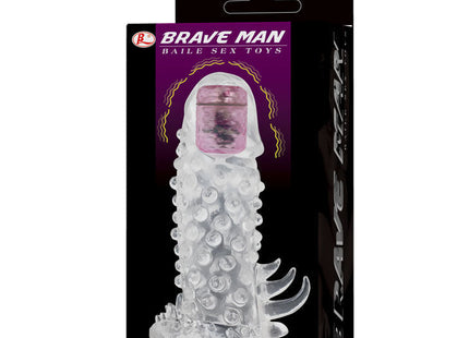 Klarer durchscheinender silikon-vibrator ei mit pinker triggerkappe und strukturierte oberfläche von BAILE brave iii man sensorerweiterung