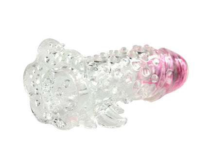 Clear und rosa transparenter silikon-verlängerer mit strukturierter blasenoberfläche von baile brave iii man sensorverlängerung