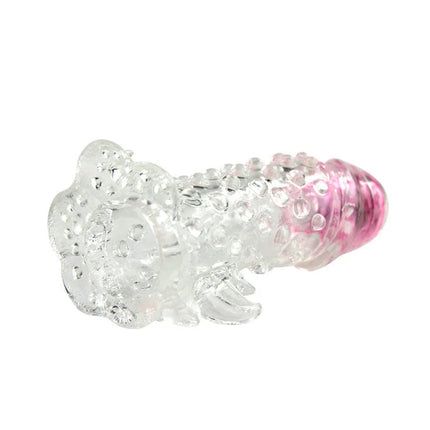 Clear und rosa transparenter silikon-verlängerer mit strukturierter blasenoberfläche von baile brave iii man sensorverlängerung