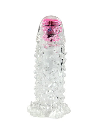 Klare transparente silikon dildo baile brave iii man sensorverlngerung mit pinkem led licht und strukturierten noppen