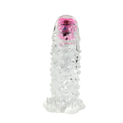 Klare transparente silikon dildo baile brave iii man sensorverlngerung mit pinkem led licht und strukturierten noppen