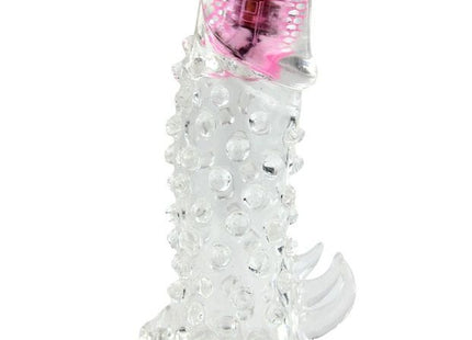 Klarer transparenter silikon-dildo baile brave iii man sensorenverlangerung mit rosa durchsichtigem kopf und strukturierter oberfläche