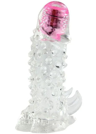 Klarer transparenter silikon-dildo baile brave iii man sensorenverlangerung mit rosa durchsichtigem kopf und strukturierter oberfläche