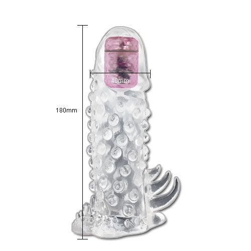 Klares silikonspielzeug brave iii man sensorerverlaengerung mit strukturierter oberfläche und rosa innenkern