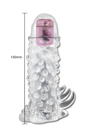 Klares silikonspielzeug brave iii man sensorerverlaengerung mit strukturierter oberfläche und rosa innenkern