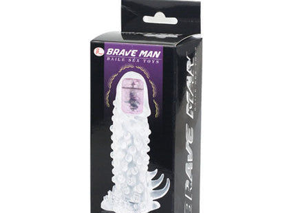 Weißer silikon cockring baile brave iii man sensorverlängerung mit strukturierter oberfläche und krallenbasis