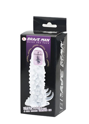 Weißer silikon cockring baile brave iii man sensorverlängerung mit strukturierter oberfläche und krallenbasis
