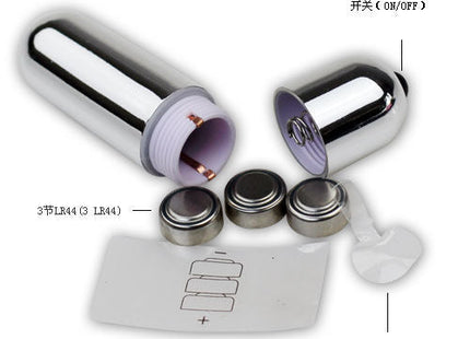 Chrome-finishierter zylindrischer vibrator baile brave man penis extension rabbit i mit drei lr44 batterien