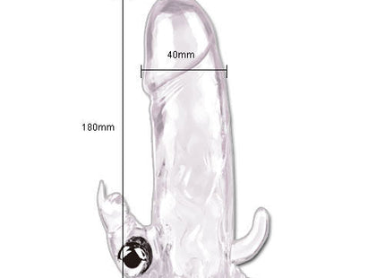 Baile brave man penis extension rabbit i klarer plastikdildo mit silberner kugel und zwei kleinen gebogenen anhängen