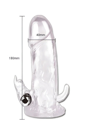 Baile brave man penis extension rabbit i klarer plastikdildo mit silberner kugel und zwei kleinen gebogenen anhängen