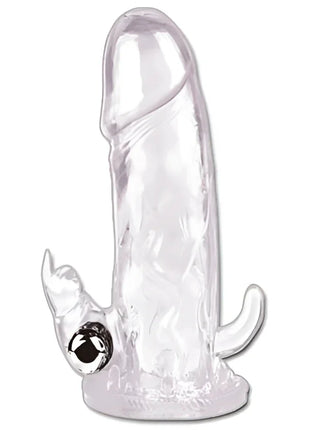 Klarer plastikdildo mit silberner kugeltaste und zwei kleinen gebogenen ansätzen am sockel baile brave man penisverlängerung rabbit i