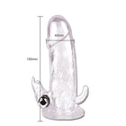 Klarer transparenter silikondildo mit silberner metallkugel und zwei kleinen gebogenen anhängseln baile brave man penisverlängerung rabbit i