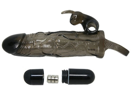 Dunkel durchscheinende silikon penisabdeckung brave man von baile mit texturierter oberfläche und metallkern