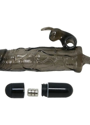 Dunkel durchscheinende silikon penisabdeckung brave man von baile mit texturierter oberfläche und metallkern
