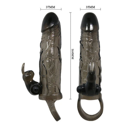 Dunkelgrauer transparenter silikon cockring mit strukturierter oberfläche und integriertem vibrierendem mechanismus