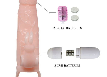 Rosa silikon vibrator mit strukturierter oberfläche und ringförmiger basis von baile brave man penisabdeckung