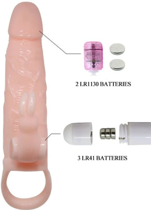 Rosa silikon vibrator mit strukturierter oberfläche und ringförmiger basis von baile brave man penisabdeckung