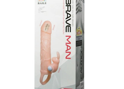 Baile brave man 5,91 zoll mehrfrequenz vibrierender dildo in pfirsichfarbenem silikon mit ring und strukturiertem griff