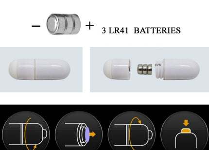 Weißer zylindrischer led-lichtstab mit glatter oberfläche und metallischem batteriefach für baile brave man penisabdeckung