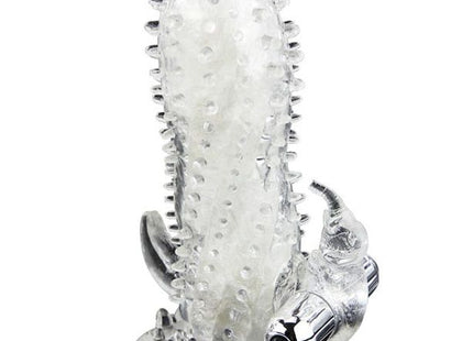 Transparenter baile brave man rabbit vibrator aus silikon in kaktusform mit silbernen stacheln und chrombasis