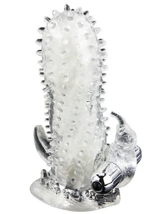 Transparenter baile brave man rabbit vibrator aus silikon in kaktusform mit silbernen stacheln und chrombasis