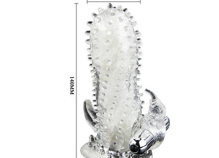 Transparenter kaktusförmiger vibratory mit silbernen metallspitzen und chrombasis von BAILE brave man rabbit vibrator penisverlangerung