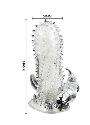 Transparenter kaktusförmiger vibratory mit silbernen metallspitzen und chrombasis von BAILE brave man rabbit vibrator penisverlangerung