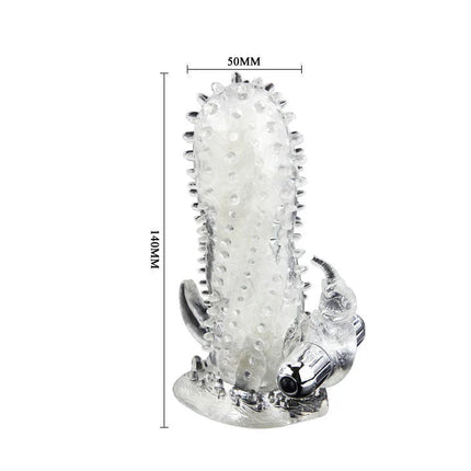 Transparenter kaktusförmiger vibratory mit silbernen metallspitzen und chrombasis von BAILE brave man rabbit vibrator penisverlangerung