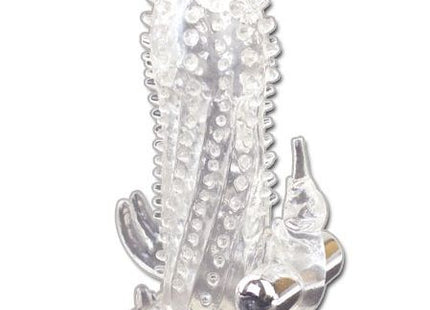 Klarer transparenter kaktusförmiger vibrator mit strukturierter oberfläche und silberfarbenem metallfuß von BAILE Brave Man