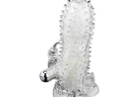 Transparent kaktusförmiger dildo mit klarem stacheligem texture und metallischer silberner spitze von baile brave man rabbit vibrator penisverlängerung
