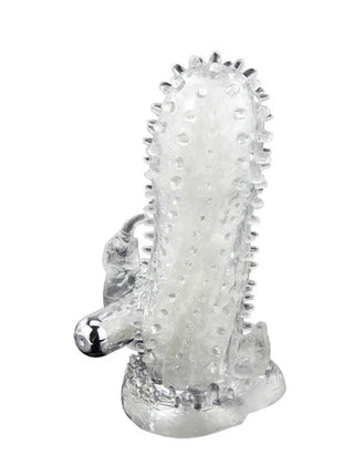 Transparent kaktusförmiger dildo mit klarem stacheligem texture und metallischer silberner spitze von baile brave man rabbit vibrator penisverlängerung