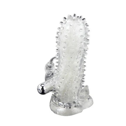 Transparent kaktusförmiger dildo mit klarem stacheligem texture und metallischer silberner spitze von baile brave man rabbit vibrator penisverlängerung